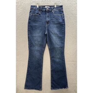 Just Black Denim Jeans Womens 29 Blue Madeline High Rise Slim Flare Distressed